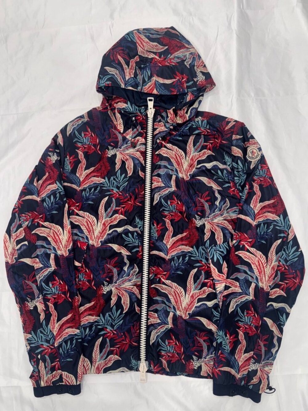 Moncler Maribeu Giubbotto Tropical Print Hooded Windbreaker Size 3 M/L